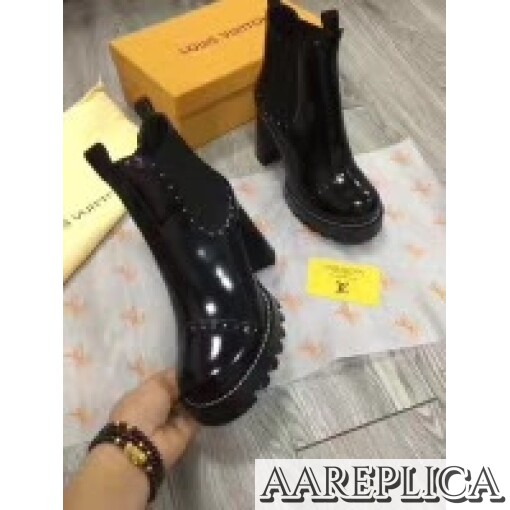 Replica Louis Vuitton Black Rockabily Ankle Boot 5