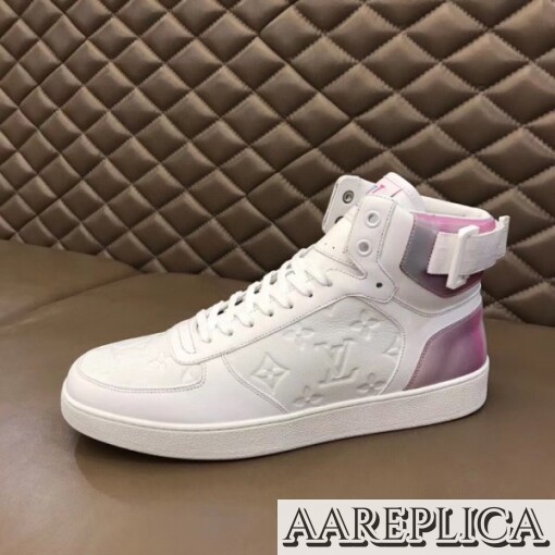 Replica Louis Vuitton Rivoli Sneaker Boots In White Monogram Leather 7