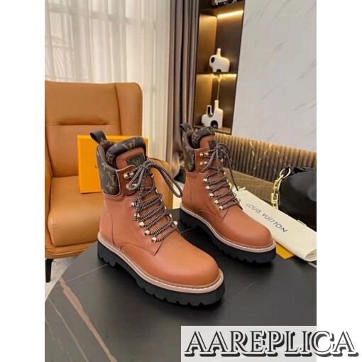 Replica Louis Vuitton Black Territory Flat Ranger Boots with