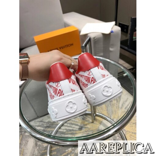 Replica Louis Vuitton Time Out Sneakers In Red Printed Leather 7