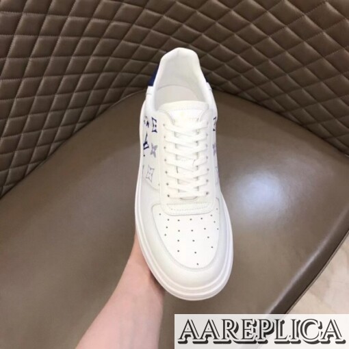 Replica Louis Vuitton White/Blue Beverly Hills Sneakers 4