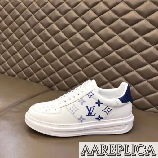 Replica Louis Vuitton White/Blue Beverly Hills Sneakers 5