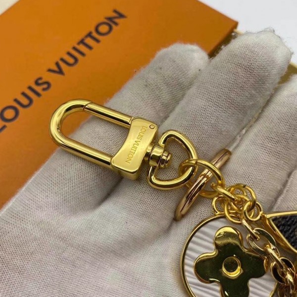 LOUIS VUITTON Spring Street Chain Bag Charm Key Holder Brown