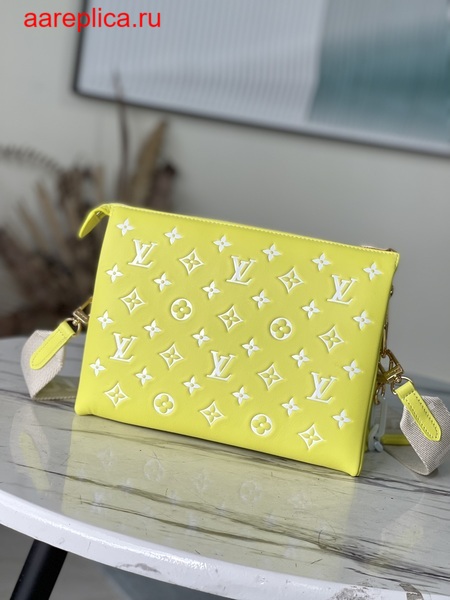 Louis Vuitton Neon Yellow Monogram Calfskin Coussin PM Bag