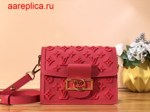 Replica Louis Vuitton MINI DAUPHINE Bag Fluo Pink M20747 10