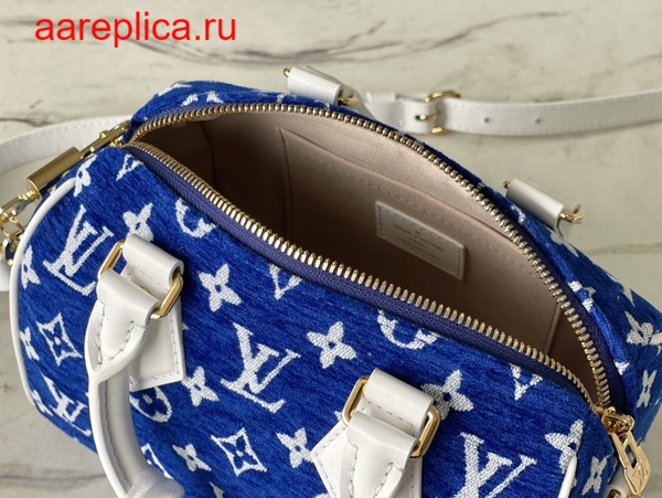 Replica Louis Vuitton SPEEDY BANDOULIERE 20 Bag Blue M20751 8