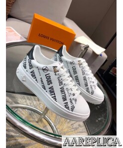 Replica Louis Vuitton Time Out Sneakers In Black Printed Leather 2