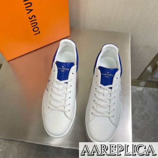 Replica Louis Vuitton Luxembourg Sneakers with Blue Leather Heel 3