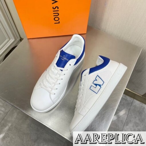 Replica Louis Vuitton Luxembourg Sneakers with Blue Leather Heel 5