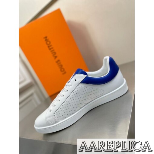 Replica Louis Vuitton Luxembourg Sneakers with Blue Leather Heel 7