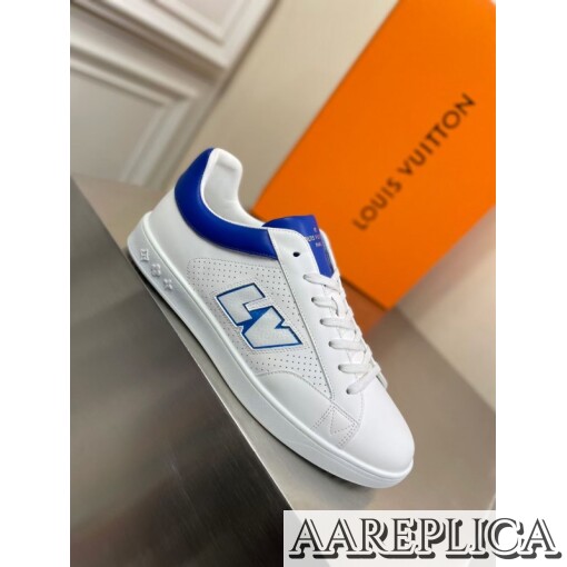 Replica Louis Vuitton Luxembourg Sneakers with Blue Leather Heel 8