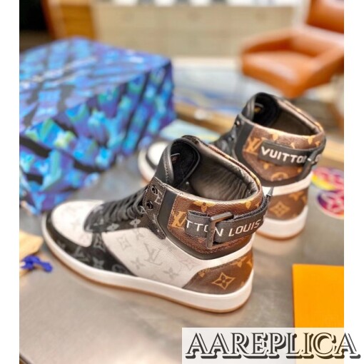 Replica Louis Vuitton Rivoli Sneaker Boots In Mix Monogram Canvas 4