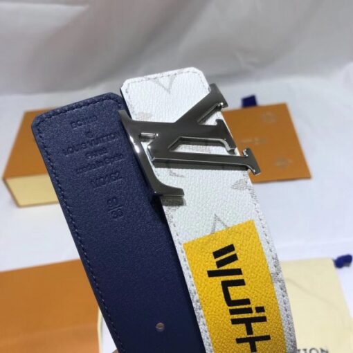 Replica Louis Vuitton White LV Initiales 40mm Belt Monogram M0162U 6