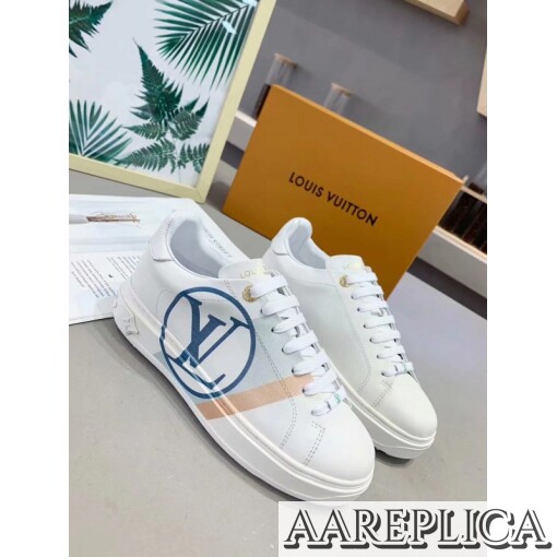 Replica Louis Vuitton White/Blue Time Out Sneakers 2
