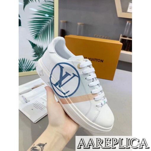 Replica Louis Vuitton White/Blue Time Out Sneakers 8
