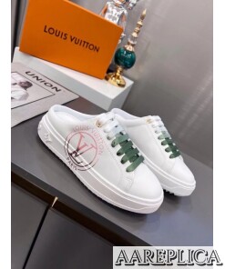 Replica Louis Vuitton Time Out Open Back Sneakers Green 2