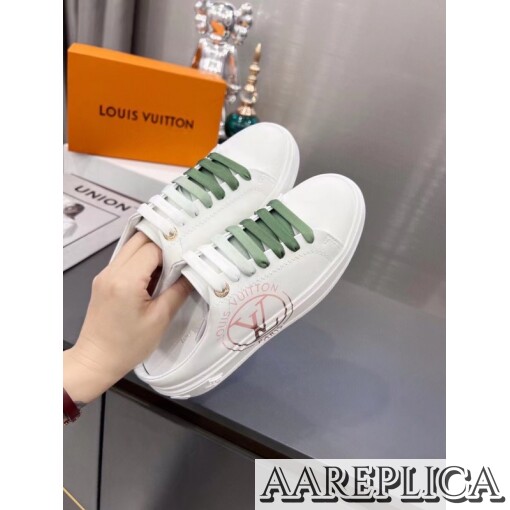 Replica Louis Vuitton Time Out Open Back Sneakers Green 4