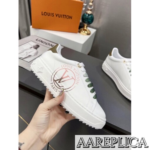 Replica Louis Vuitton Time Out Open Back Sneakers Green 6