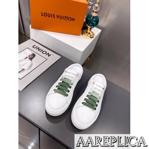 Replica Louis Vuitton Time Out Open Back Sneakers Green 7