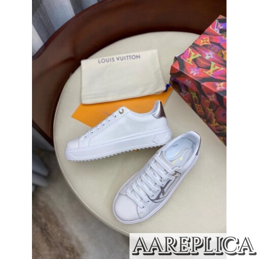 Replica Louis Vuitton White/Silver Time Out Sneakers 3