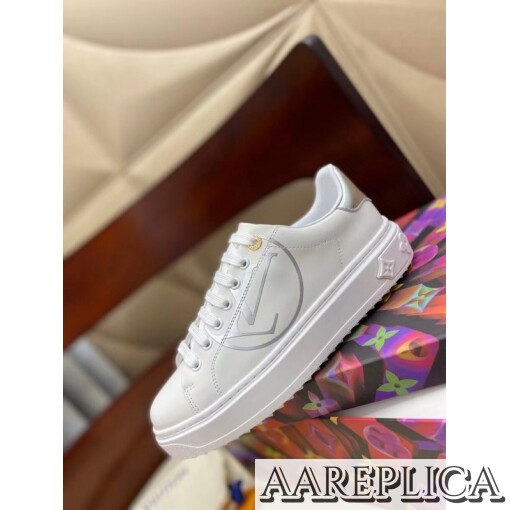 Replica Louis Vuitton White/Silver Time Out Sneakers 4