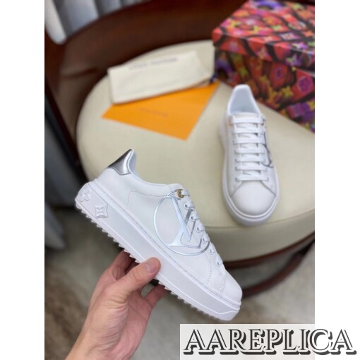 Replica Louis Vuitton White/Silver Time Out Sneakers 6