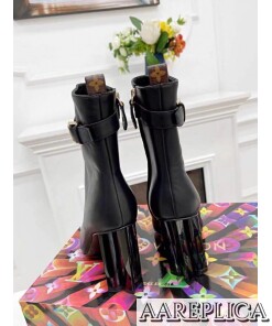 Replica Louis Vuitton Silhouette Ankle Boots In Black Leather 2