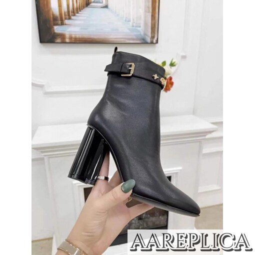 Replica Louis Vuitton Silhouette Ankle Boots In Black Leather 4