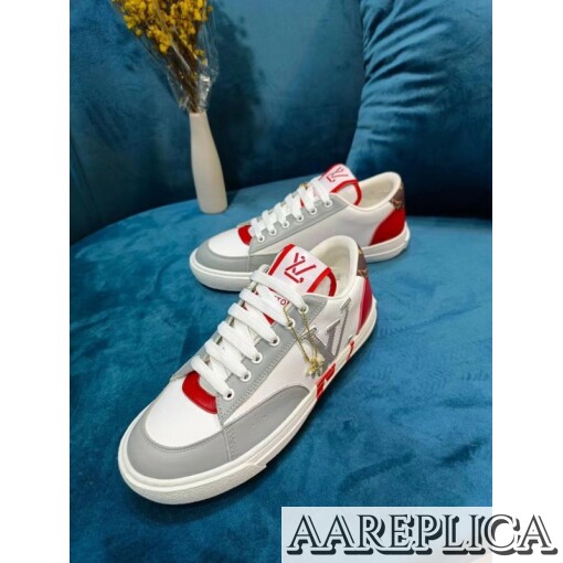 Replica Louis Vuitton Charlie Sneakers In White Leather With Red Detail 7