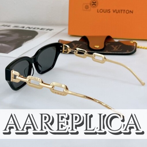 Replica Louis Vuitton Black LV Edge Sunglasses Z1473E 3