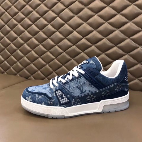 With Strap! LV Trainer Monogram Denim Blue (Review) + ON FOOT 