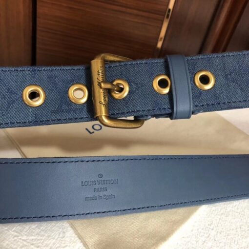Replica Louis Vuitton Signature 35mm Belt Monogram Denim M0175Q 5