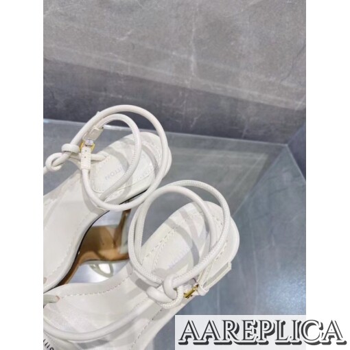 Replica Louis Vuitton Nova 90MM Sandals In White Lambskin 4