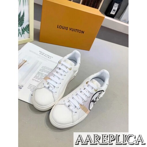 Replica Louis Vuitton White/Black Time Out Sneakers 4