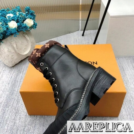 Replica Louis Vuitton LV Beaubourg Ankle Boots In Black Leather 3