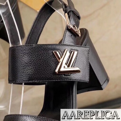 Replica Louis Vuitton Black Leather Horizon Sandal 6