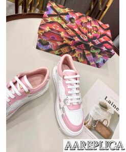 Replica Louis Vuitton Time Out Sneakers In Damier Azur and Leather 2