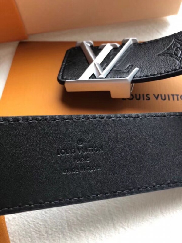 Replica Louis Vuitton LV Pyramide Glitter 40MM Belt Damier Leather M0504V