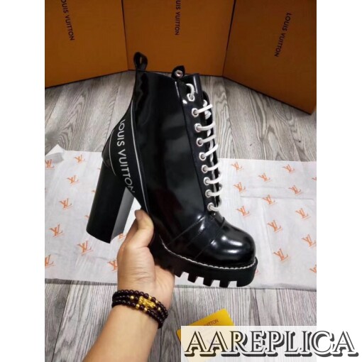 Replica Louis Vuitton Black Leather Star Trail Ankle Boot 4