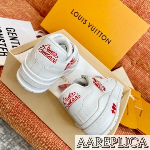 Replica Louis Vuitton LV Trainer Sneakers with Red Heart Logo 8