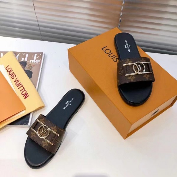 Louis Vuitton Damier Ebene Canvas Lock It Slide Sandals Size 40 Louis  Vuitton