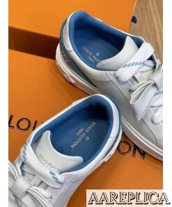 Replica Louis Vuitton Time Out Sneakers with Blue Signature Back 2