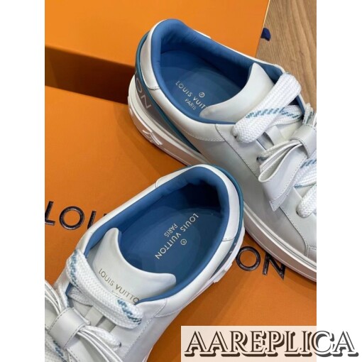 Replica Louis Vuitton Time Out Sneakers with Blue Signature Back 2