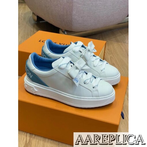 Replica Louis Vuitton Time Out Sneakers with Blue Signature Back 3
