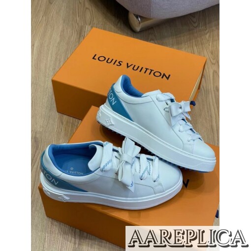 Replica Louis Vuitton Time Out Sneakers with Blue Signature Back 4