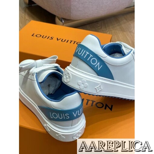 Replica Louis Vuitton Time Out Sneakers with Blue Signature Back 7