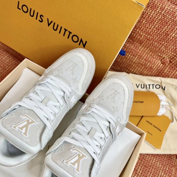 Louis Vuitton LV Trainer Beige Monogram Demin Men's - 1A8Z4W