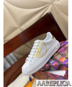 Replica Louis Vuitton White/Gold Time Out Sneakers 2