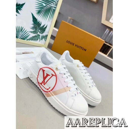 Replica Louis Vuitton White/Red Time Out Sneakers 3
