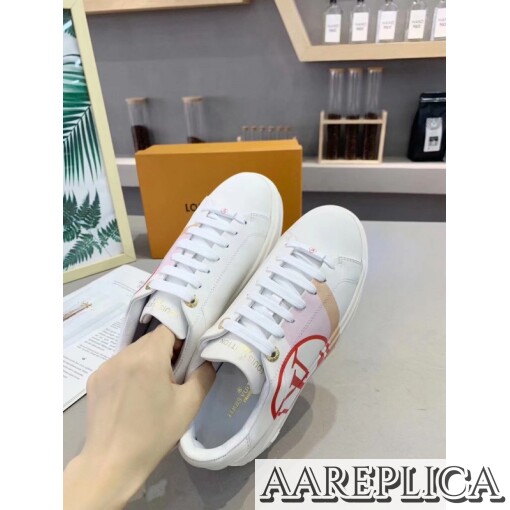 Replica Louis Vuitton White/Red Time Out Sneakers 6